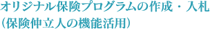 オリジナル保険プログラムの作成・入札（保険仲立人の機能活用）